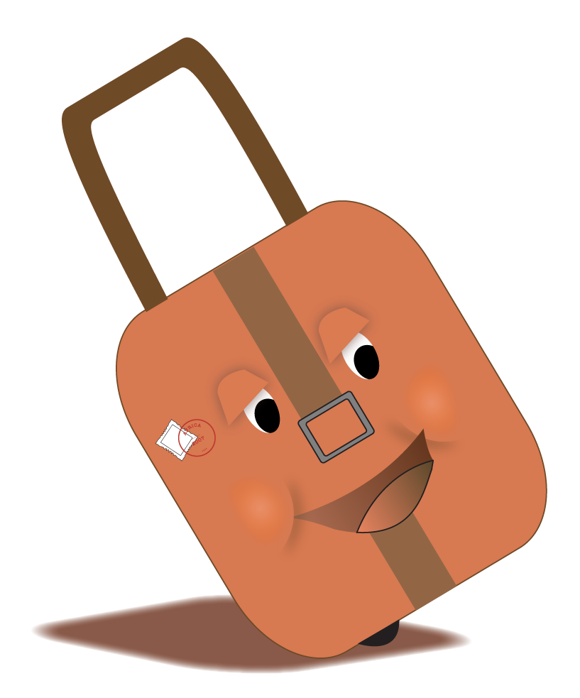 Bronzeville Children's Museum orange suitcase buddy illustration