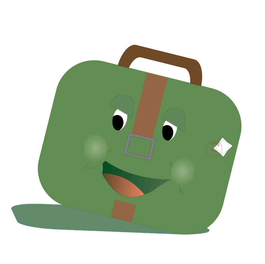 Bronzeville Children's Museum green suitcase buddy illustration
